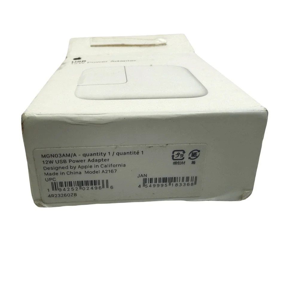 Apple 12W USB Power Adapter A2167 Wall Charger iPad iPhone OEM‎ Open Box